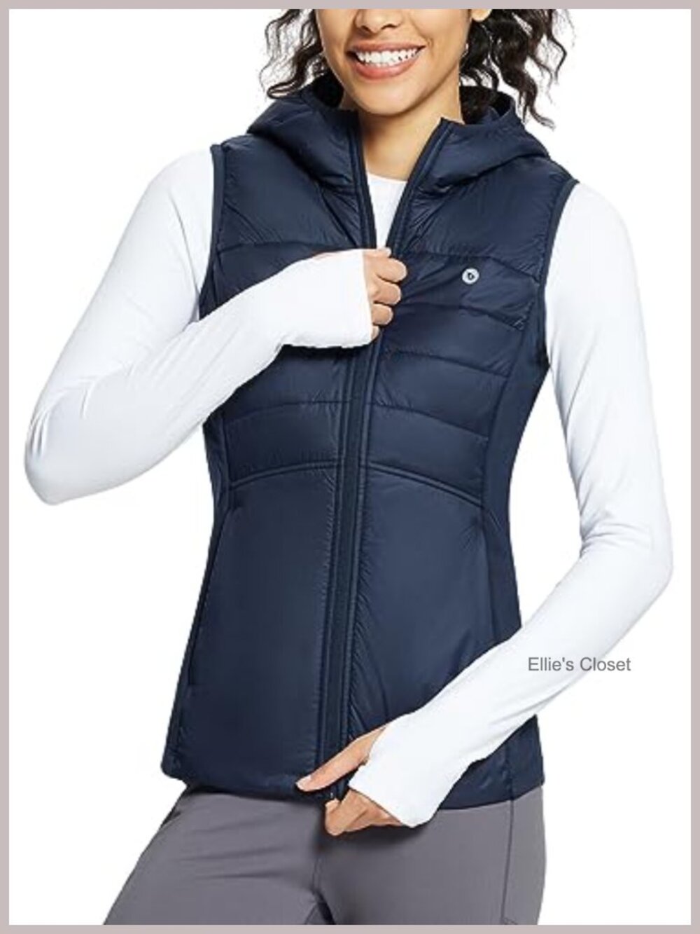 Women's Winter Running Vest Fleece Hooded Water Resistant Slim Fit Lightweight